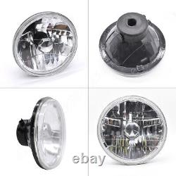 2X DOT 7 Inch Round H4 LED Headlights Hi/Lo Lamp for Ford Mustang F 150 F 100