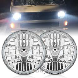 7'' Round LED Headlights Hi/Lo Beam For Ford Mustang Bronco F100 F250 Aerostar