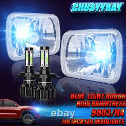 7x6 Rectangular Chrome Factory Style Type Housing Beam Headlight Bulb H4/9003
