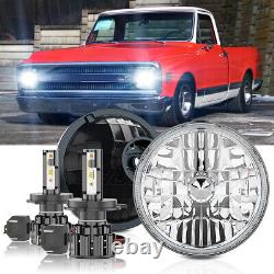 FIT 1967-1972 Chevy C10 Pair 7 inch LED Headlights Round DOT Approved Hi-Lo Lamp