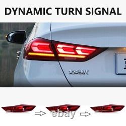 Fits 2016-2018 Hyundai Elantra Sedan Red Lens LED Tail Light Assembly withDynamic