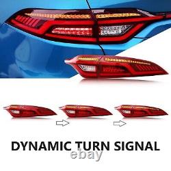 Fits 2020-2024 Toyota Corolla Sedan with Middle Light Bar Red LED Tail Light LH+RH