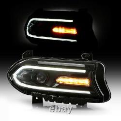 For 2015-2021 Dodge Charger Headlight Halogen LED DRL Projector Right Passenger
