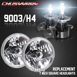 For Chevy Chevelle 1971-1973 Pair 7 Inch LED Headlights Round Hi/Lo Sealed Beam