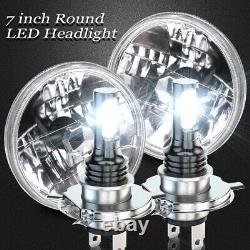 For Chevy Chevelle 1971-1973 Pair 7\Inch LED Headlights Round Hi/Lo Sealed Beam