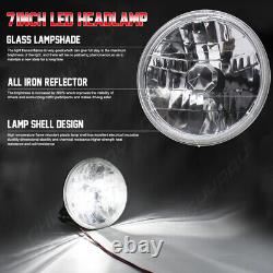 For FJ Cruiser 2007-2014 Pair 7''Inch Round LED Headlights Combo Hi/Lo Beam