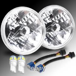 For Ford Mustang 1964-1973 Pair 7 Inch Round Led Headlights High/Low Headlamps