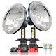 For Ford Mustang 1965-1978 7 Inch Chrome Led Headlights Hi/lo Angel Eyes 2pcs