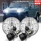 For Hummer H2 2003-2009 Pair Dot 7 Inch Round Led Headlights Drl High Low Beam