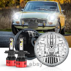 For MG MGB 1969-1981 2pc DOT 7 inch Round LED Headlights DRL High Low Beam 6000K