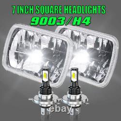 H6052 H6054 H6014 7X6 Halo LED Headlights Lamps H4 Conversion Assembly Set Clear