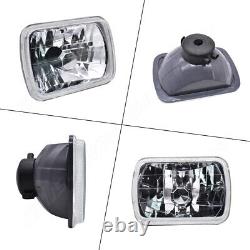 Pair 5x7 7x6 LED Headlights DRL For Ford E-150 E-250 Econoline Van Club Wagon