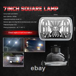 Pair 5x7 7x6 LED Headlights Hi/Lo Beam For Dodge Ram 50 WithD150 WithD250 WithD350