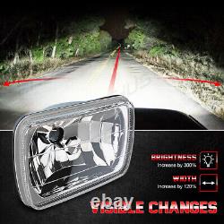 Pair 5x7 7x6 LED Headlights Hi/Lo Beam For Dodge Ram 50 WithD150 WithD250 WithD350