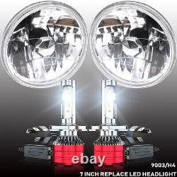 Pair 7 inch Round LED Headlights Fit 2002-2006 Mercedes Benz W463 G Class Wagon