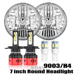 Pair 7\ inch Round Led Headlights Hi/Low Beam withH4 for chevy Camaro 1967-1981