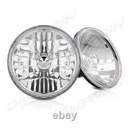 Pair 7\ inch Round Led Headlights Hi/Low Beam withH4 for chevy Camaro 1967-1981