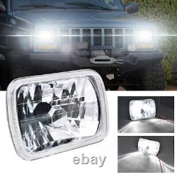Pair 7X6 5x7 LED Headlights Square For Chevy Express Cargo Van 1500 2500 3500