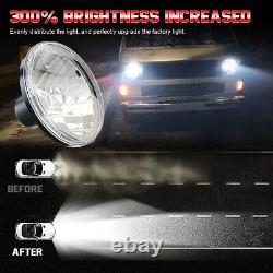 Pair Chrome 7inch Round LED Hi/Lo Beam Headlights for Ford F 100 F150 F250 Truck