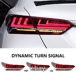 Red LED Tail Light Fits Toyota Camry 2018-2024 Sedan Rear Lamps Assembly Dynamic