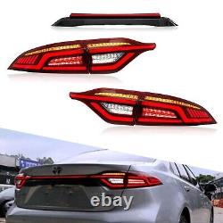Red LED Tail Light kit Fits 2020-2024 Toyota Corolla Sedan with Middle Light Bar
