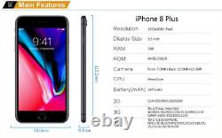 Sealed Apple iPhone 8 Plus Factory Unlocked 64/256GB Smartphone A1864(CDMA+GSM)