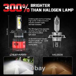 Ampoule de phare LED H4 6000K SMD COB en verre cristal/métal, paire
