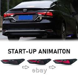 Feu arrière LED fumé adapté à la Toyota Camry Sedan LE/SE/XLE 2018-2024 Kit de feux arrière
