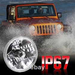 Le titre en français serait : Nouveau phare à LED rond 7\ Hi-Lo pour Jeep Wrangler JK LJ TJ pour Chevy C10 C20