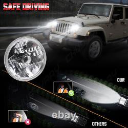 Phare LED rond de 7 pouces approuvé DOT avec faisceau lumineux bas/haut pour Jeep Wrangler JK TJ LJ CJ