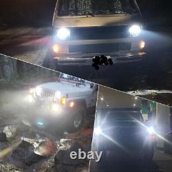 Phares à LED ronds de 2x7 pouces avec Halo bleu HI/LO pour Chevy C10 Camaro Pickup Truck