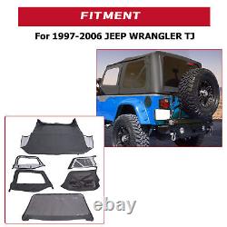 Pour 1997-2006 Jeep Wrangler TJ Premium Avant & Arrière Soft Top + Hauts 6pcs