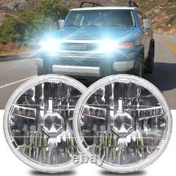 Pour Toyota FJ Cruiser 2007-2014 Phares LED ronds de 7 pouces à faisceau Hi/Lo DRL 2PC